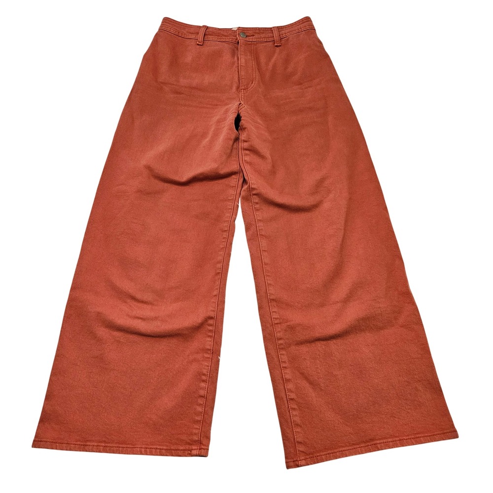 Universal Thread High Rise Sailor Wide Leg Pants Terracotta Rust Orange Sz 8